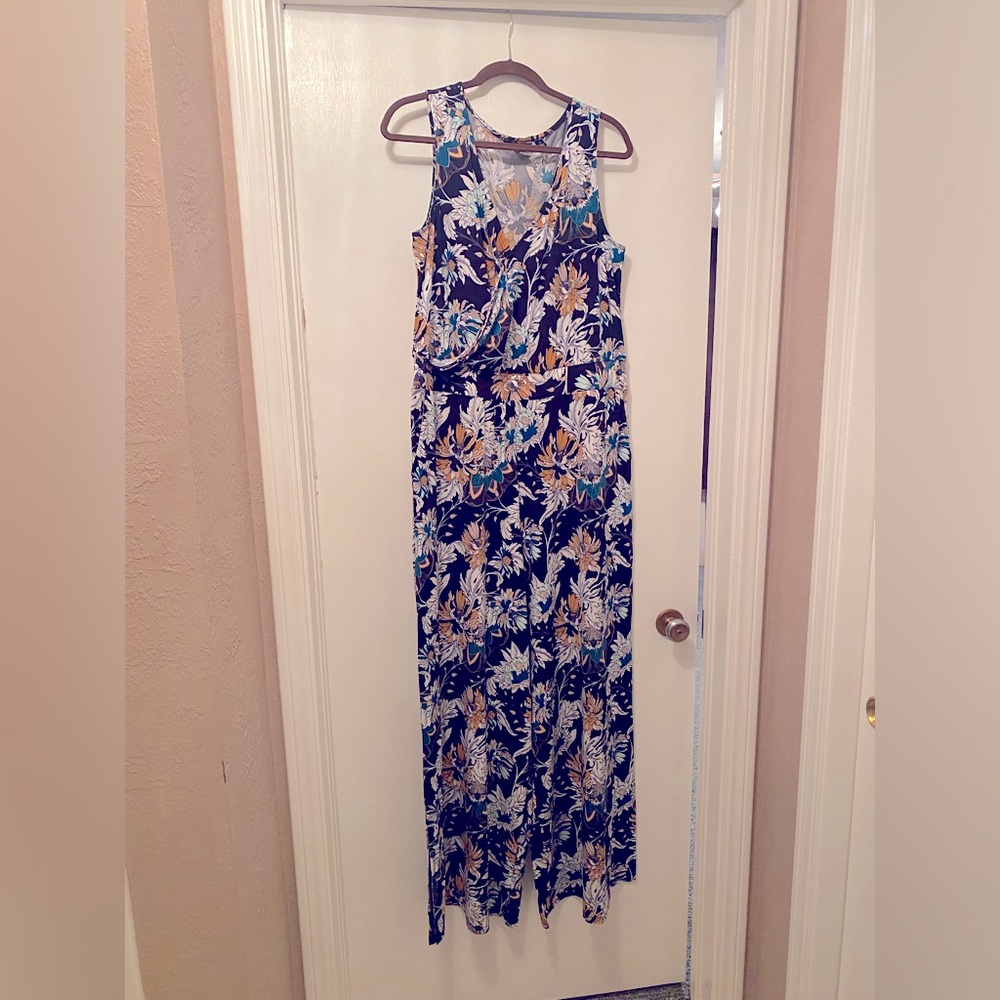 NW XL Navy Blue/ Yellow Floral Jumper